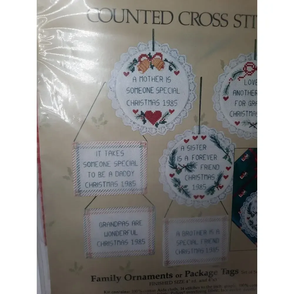 Something Special Counted Cross Stitch Kit Family Christmas Ornaments 50176